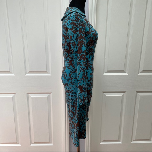 Louis Verdad Dress, Comes with brown wide leather belt, Small, Blue & Brown - Picture 12 of 16